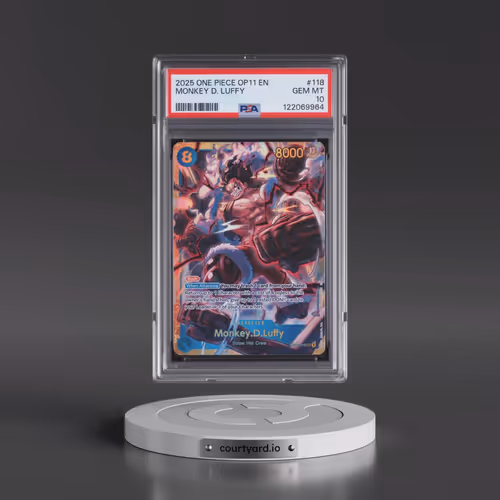 2025 One Piece OP11-A Fist of Divine Speed #118 Monkey D. Luffy (PSA 10 GEM MINT)