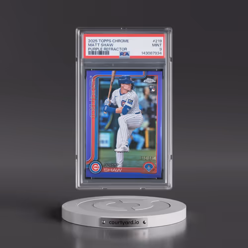 2025 Topps Chrome #219 Matt Shaw - Purple Refractor (PSA 9 MINT)