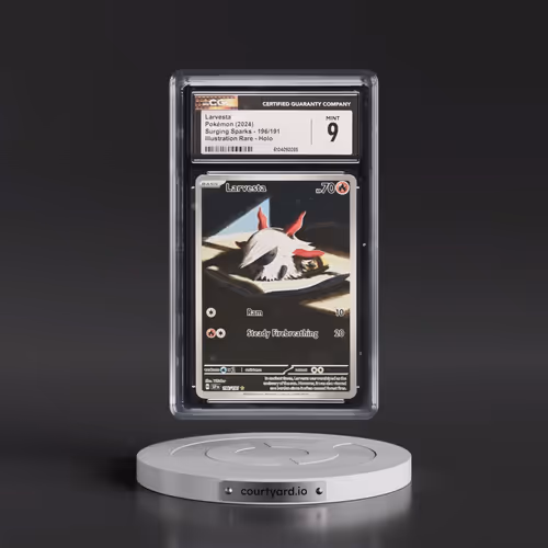 2024 Pokémon Ssp EN-Surging Sparks #196 Larvesta - Illustration Rare (CGC 9 MINT)
