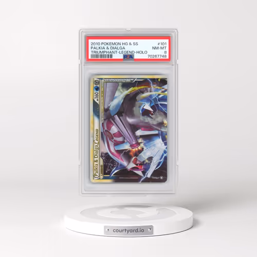 2010 Pokémon Heartgold & Soulsilver Triumphant #101 Palkia & Dialga Legend - Holo (PSA 8 NM-MT)