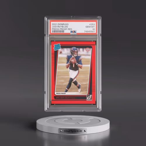2021 Panini Donruss #253 Justin Fields - Press Proof Red (PSA 10 GEM MINT)