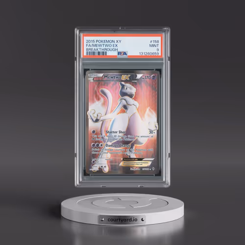 2015 Pokémon XY Breakthrough #158 Mewtwo EX - Holo Full Art (PSA 9 MINT)