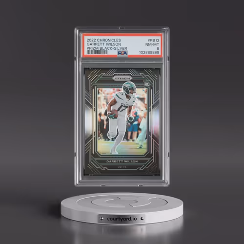 2022 Panini Chronicles Prizm Black #PB12 Garrett Wilson - Silver (PSA 8 NM-MT)