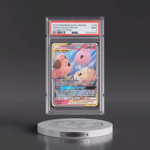 2019 Pokémon Sun & Moon Cosmic Eclipse #143 Togepi & Cleffa & Igglybuff GX - Holo (PSA 9 MINT)