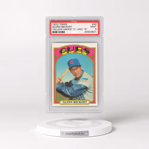 1972 Topps #45 Glenn Beckert - Yellow Under "C" And "S" (PSA 9 MINT)