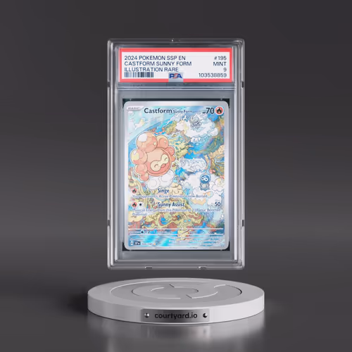2024 Pokémon Ssp EN-Surging Sparks #195 Castform Sunny Form - Illustration Rare (PSA 9 MINT)