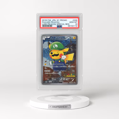 2016 Pokémon XY Promo #296 Luigi Pikachu - Full Art Luigi Pikachu Special Box (PSA 10 GEM MINT)
