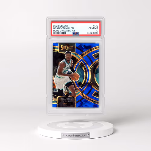 2023 Panini Select #130 Brandon Miller - Blue Cracked Ice (PSA 10 GEM MINT)