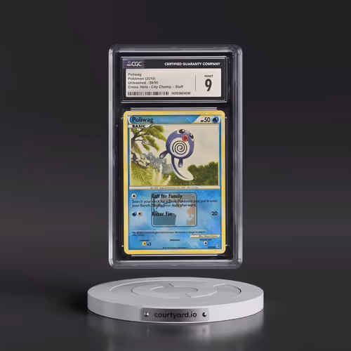 2010 Unleashed #58/95 Poliwag - City Championships - Staff Crosshatch Holo (Cross. Holo) (CGC 9 MINT