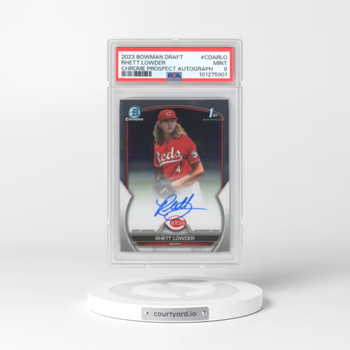 2023 Bowman Draft Chrome Prospect Autograph #CDARLO Rhett Lowder (PSA 9 MINT)