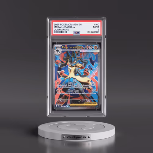 2025 Pokémon Meg EN-Mega Evolution #160 Mega Lucario EX - Holo Ultra Rare (PSA 9 MINT)