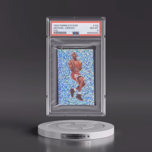 1992 Panini Sticker #102 Michael Jordan - Foil (PSA 8 NM-MT)