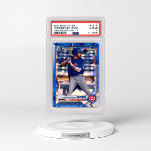 2021 Bowman Sapphire Edition Chrome Prospects #BCP131 Christopher Morel (PSA 10 GEM MINT)