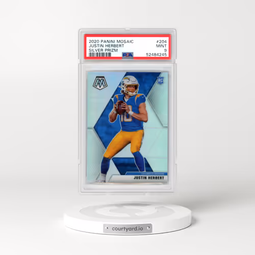 2020 Panini Mosaic #204 Justin Herbert - Silver Prizm (PSA 9 MINT)