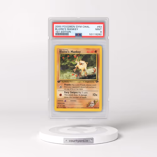 2000 Pokémon Gym Challenge #63 Blaine's Mankey - 1st Edition (PSA 9 MINT)