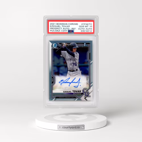 2021 Bowman Chrome Prospect Autographs #CPAETO Ezequiel Tovar - Refractor (PSA 10 GEM MINT)