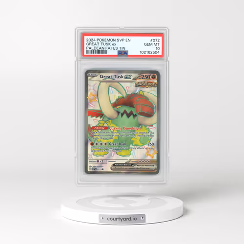 2024 Pokémon Svp EN-SV Black Star Promo #072 Great Tusk EX - Holo Paldean Fates Tin (PSA 10 GEM MINT)