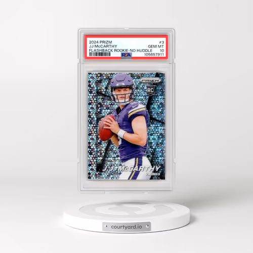 2024 Panini Prizm Prizm Flashback Rookie #3 JJ McCarthy - No Huddle (PSA 10 GEM MINT)