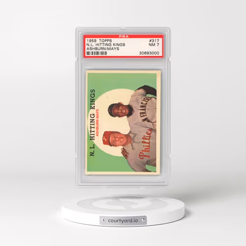 1959 Topps #317 N.L. Hitting Kings - Ashburn/Mays (PSA 7 NM)