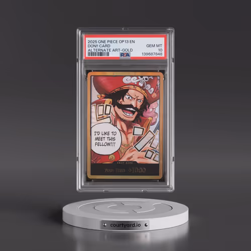 2025 One Piece OP13-Carrying on His Will Don!! Card - Alternate Art-Gold (PSA 10 GEM MINT)