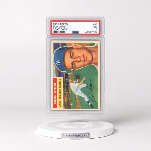 1956 Topps #52 Bob Grim - Gray Back (PSA 7 NM)