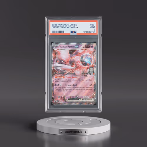 2025 Pokémon Dri EN-Destined Rivals #081 Team Rocket's Mewtwo EX - Holo (PSA 9 MINT)