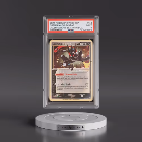 2021 Pokémon Swsh Black Star Promo #144 Greninja-Gold Star - Celebrations Elite Trainer Box (PSA 9 M
