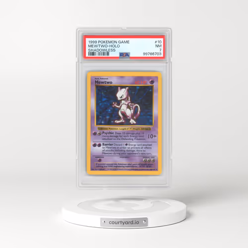 1999 Pokémon Game #10 Mewtwo - Holo Shadowless (PSA 7 NM)