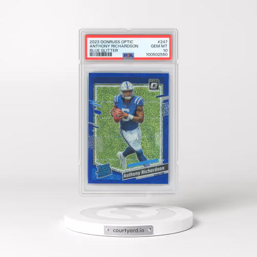 2023 Panini Donruss Optic #247 Anthony Richardson - Blue Glitter (PSA 10 GEM MINT)