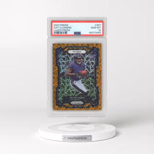 2023 Panini Prizm #307 Zay Flowers - Lazer Prizm (PSA 10 GEM MINT)
