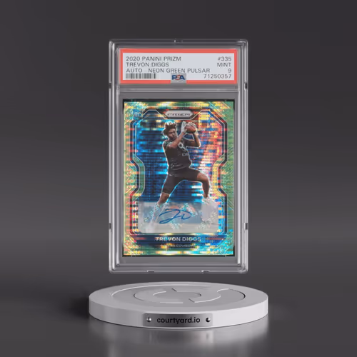 2020 Panini Prizm #335 Trevon Diggs - Autograph-Neon Green Pulsar (PSA 9 MINT)