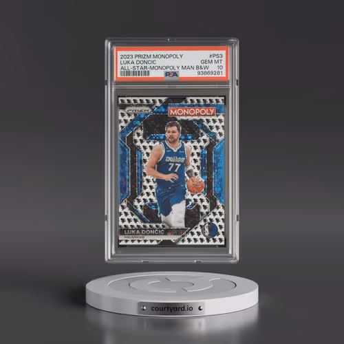 2023 Panini Prizm Monopoly All-Star #PS3 Luka Doncic - Monopoly Man Black and White (PSA 10 GEM MINT