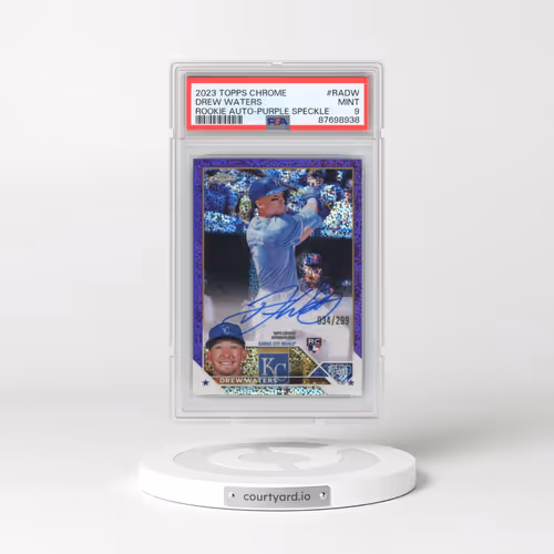 2023 Topps Chrome Rookie Autograph #RADW Drew Waters - Purple Speckle Refractor (PSA 9 MINT)