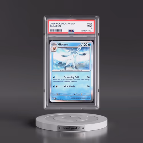 2025 Pokémon Pre EN-Prismatic Evolutions #025 Glaceon (PSA 9 MINT)