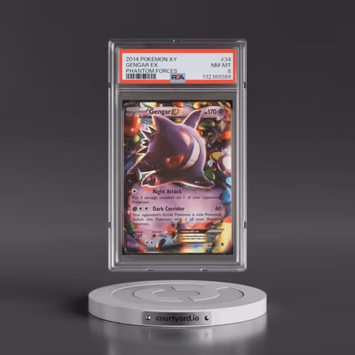 2014 Pokémon XY Phantom Forces #34 Gengar EX - Holo (PSA 8 NM-MT)