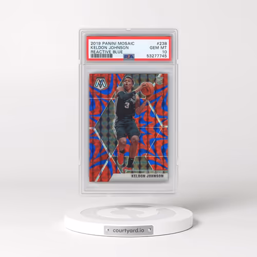 2019 Panini Mosaic #238 Keldon Johnson - Reactive Blue (PSA 10 GEM MINT)