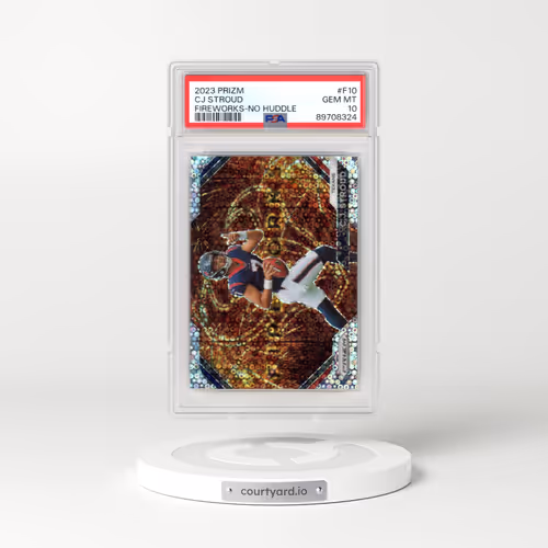 2023 Panini Prizm Fireworks #F10 CJ Stroud - No Huddle (PSA 10 GEM MINT)