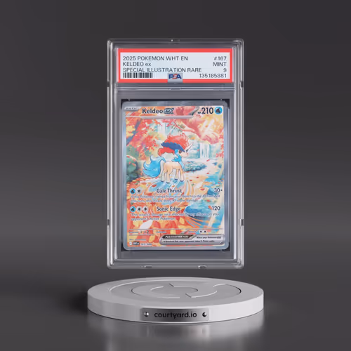 2025 Pokémon Wht EN-White Flare #167 Keldeo EX - Holo Special Illustration Rare (PSA 9 MINT)