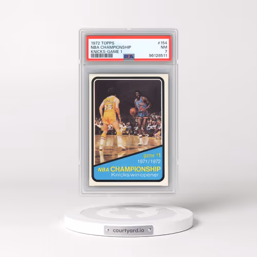 1972 Topps #154 NBA Championship - Knicks-Game 1 (PSA 7 NM)