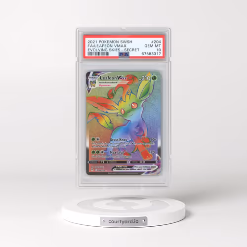2021 Pokémon Sword & Shield Evolving Skies #204 Leafeon Vmax - Full Art Secret (PSA 10 GEM MINT)