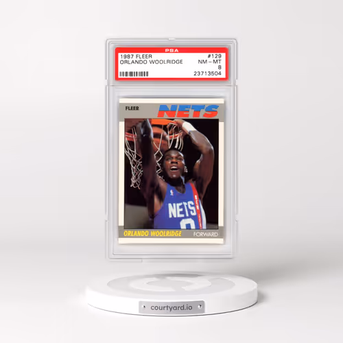 1987 Fleer #129 Orlando Woolridge (PSA 8 NM-MT)