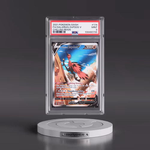 2021 Pokémon Sword & Shield Chilling Reign #174 Galarian Zapdos V - Holo Full Art (PSA 9 MINT)