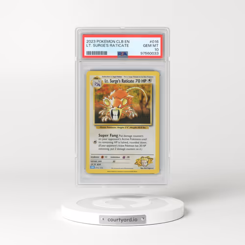 2023 Pokémon Clb-Trading Card Game Classic Blastoise & Suicune EX Deck #016 LT. Surge's Raticate (PSA 10 GEM MINT)