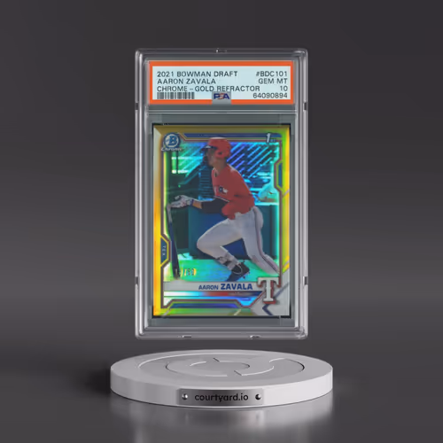 2021 Bowman Draft #BDC101 Aaron Zavala - Chrome-Gold Refractor (PSA 10 GEM MINT)
