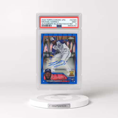 2023 Topps Chrome Update Autograph #ACMH Michael Harris II - Blue Raywave Refractor (PSA 9 MINT)