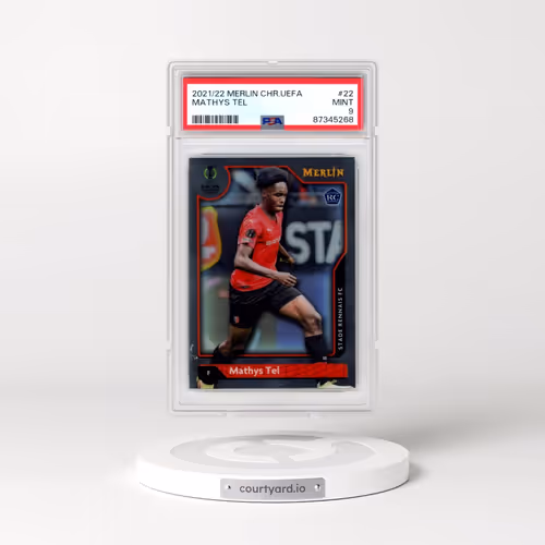 2021-2022 Topps Merlin Chrome UEFA League #22 Mathys Tel (PSA 9 MINT)