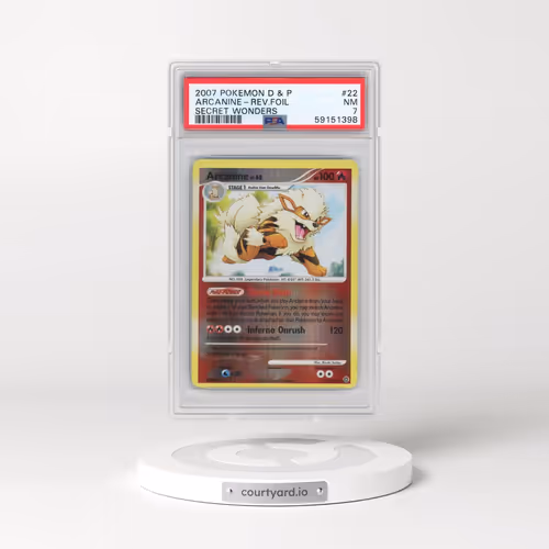 2007 Pokémon Diamond & Pearl Secret Wonders #22 Arcanine - Reverse Foil (PSA 7 NM)