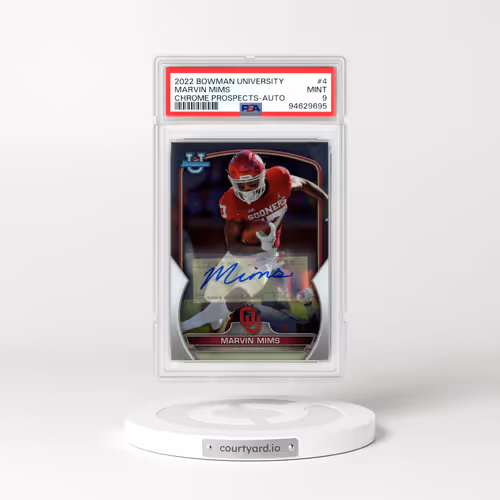 2022 Bowman University Chrome Prospects #4 Marvin Mims - Autograph (PSA 9 MINT)