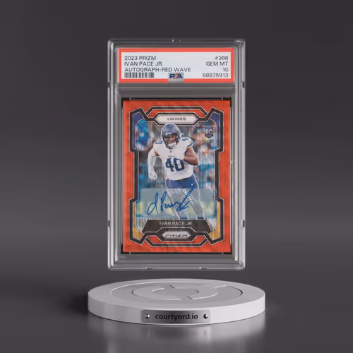 2023 Panini Prizm #366 Ivan Pace Jr. - Autograph-Red Wave (PSA 10 GEM MINT)