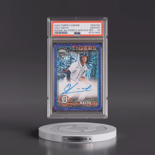 2024 Topps Chrome Rookie Autographs #RACKE Colt Keith - Purple Speckle Refractor (PSA 10 GEM MINT)
